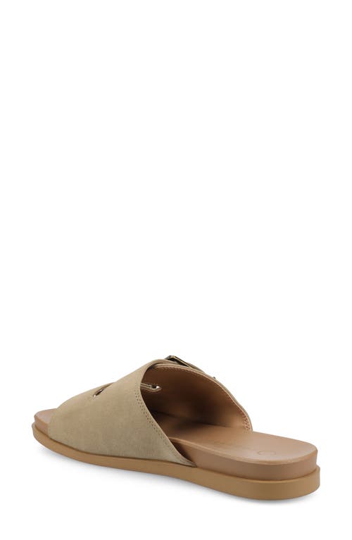 Journee Collection Cosette Buckle Slide Sandal In Taupe
