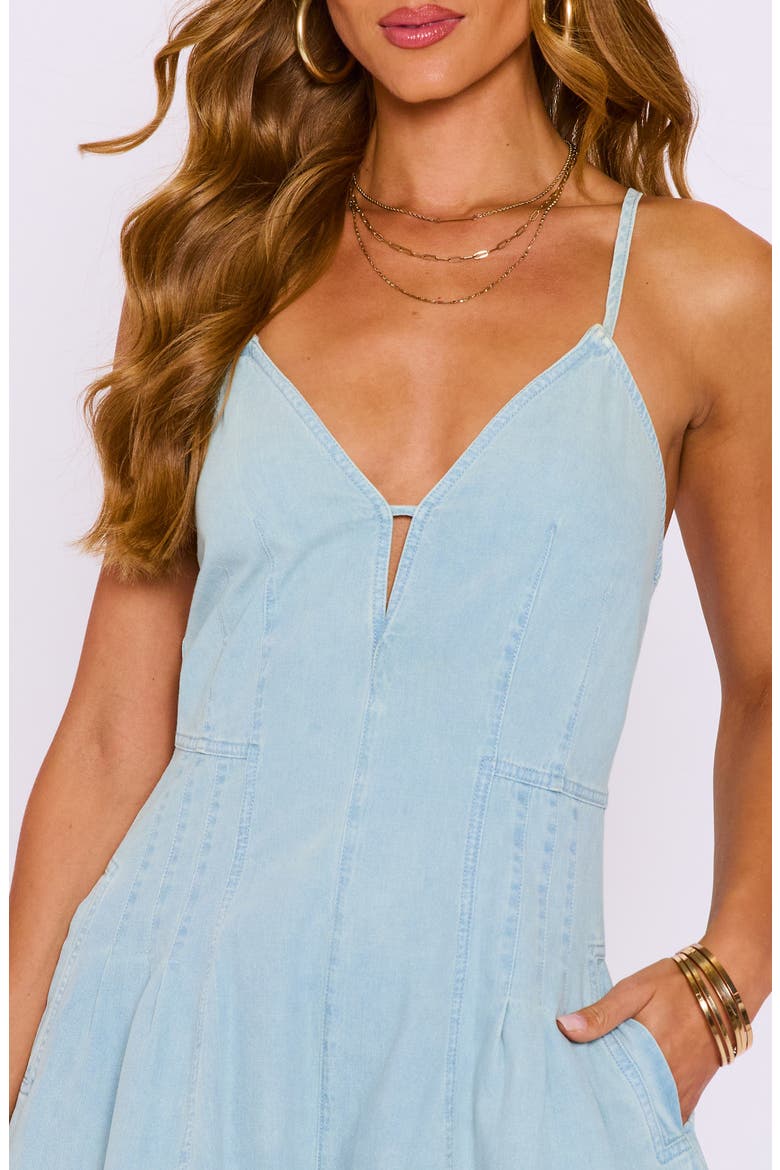 Rory Sleeveless Denim Romper, Alternate, color, MEDIUM WASH