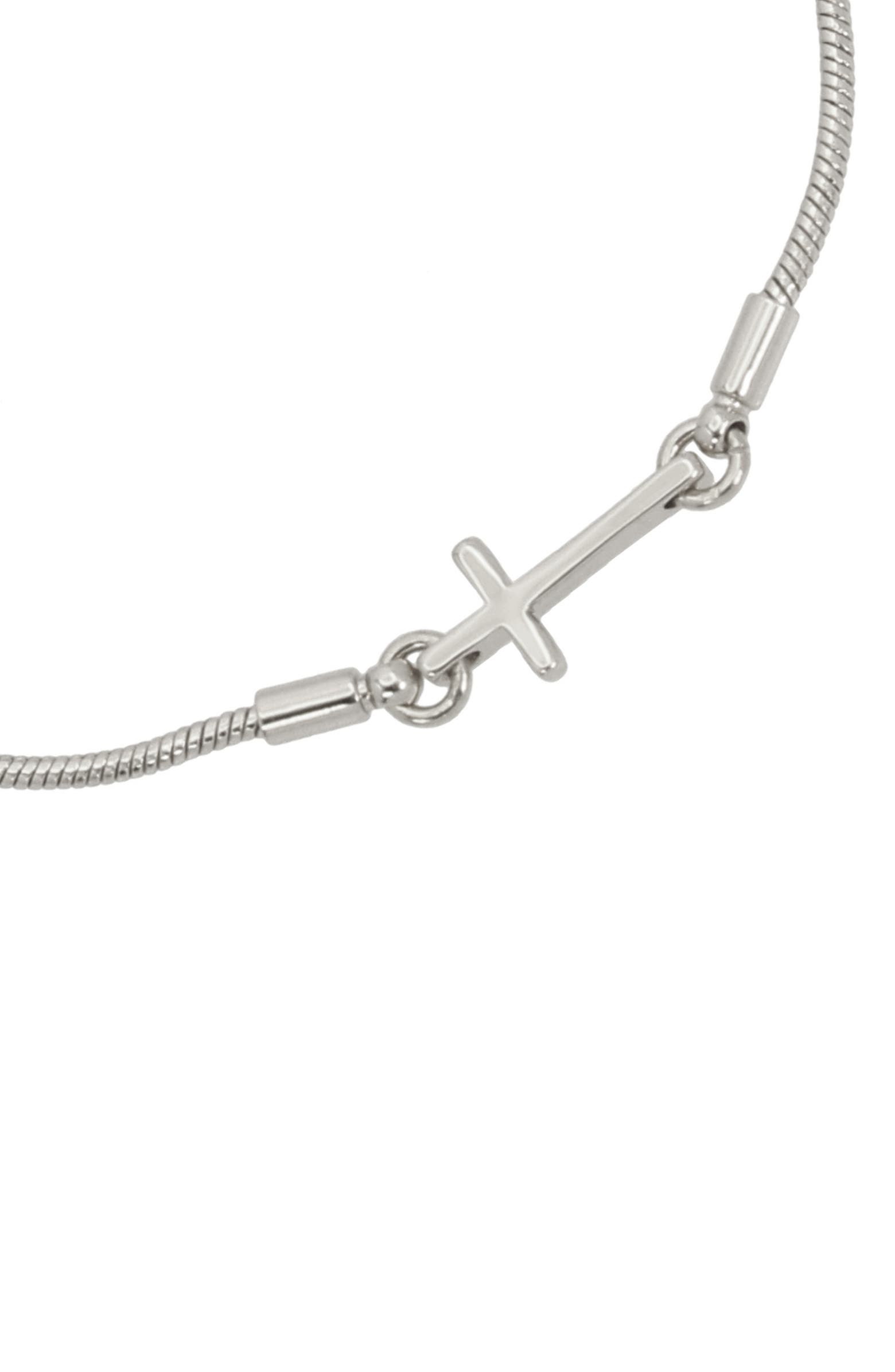 AllSaints Cross Charm Chain Slider Bracelet | Nordstromrack