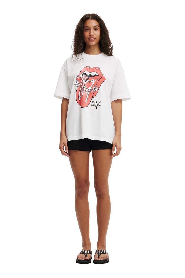 The Lcn Music Boxy Graphic Tee, Alternate, color, Rolling Stones America 78