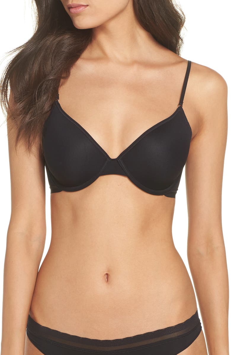 On Gossamer Next to Nothing Underwire T-Shirt Bra, Main, color, Black