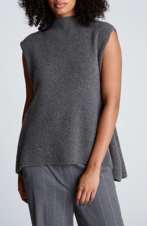 Mock Neck Sleeveless Sweater