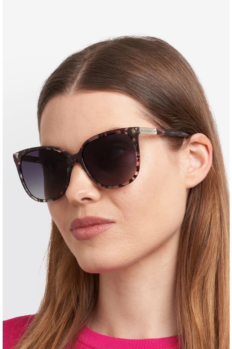 kaysie 58mm square sunglasses, Alternate, color, HAVANA MULTICOLOR/ DARK GREY