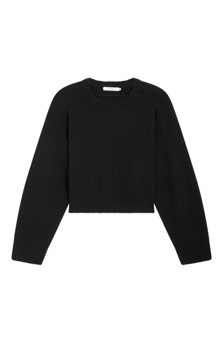 Almina Concept Cropped Wool Sweater, Alternate, color, Black