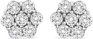 Haus of Brilliance 14K White Gold 1/2 Ct RoundDiamond Floral Stud Earrings