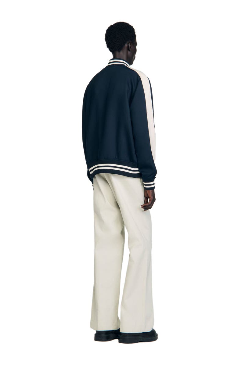 SANDRO College-style varsity jacket, Alternate, color, Navy Blue