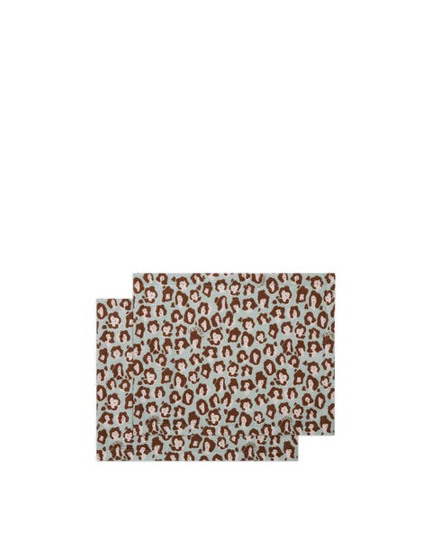 Placemats Set Of 2 (35X45) Lady Leopard Acqua Acquamarin