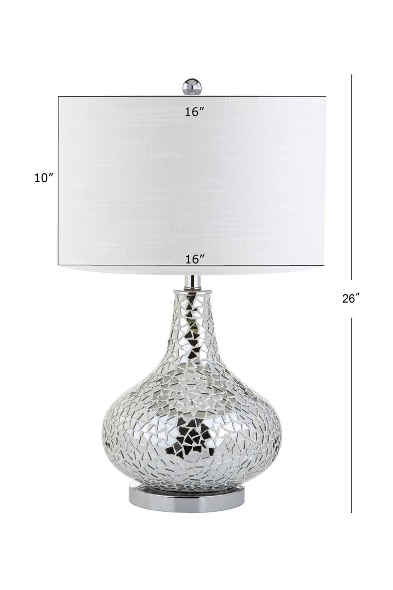 Emilia Mirrored Mosaic LED Table Lamp, Alternate, color, Silver/Gray