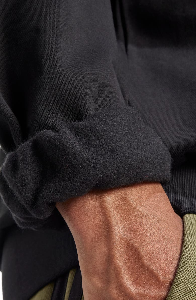 adidas Essentials Feelcozy Fleece Crewneck Sweatshirt, Alternate, color, Black/ White