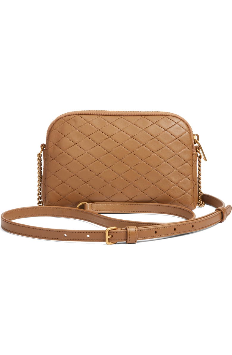 Saint Laurent Gaby Quilted Leather Crossbody Pouch, Alternate, color, Dark Cork
