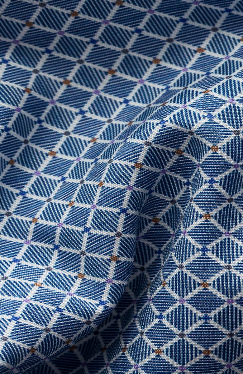 Eton Slim Fit Blue Geo Print Dress Shirt, Alternate, color, 