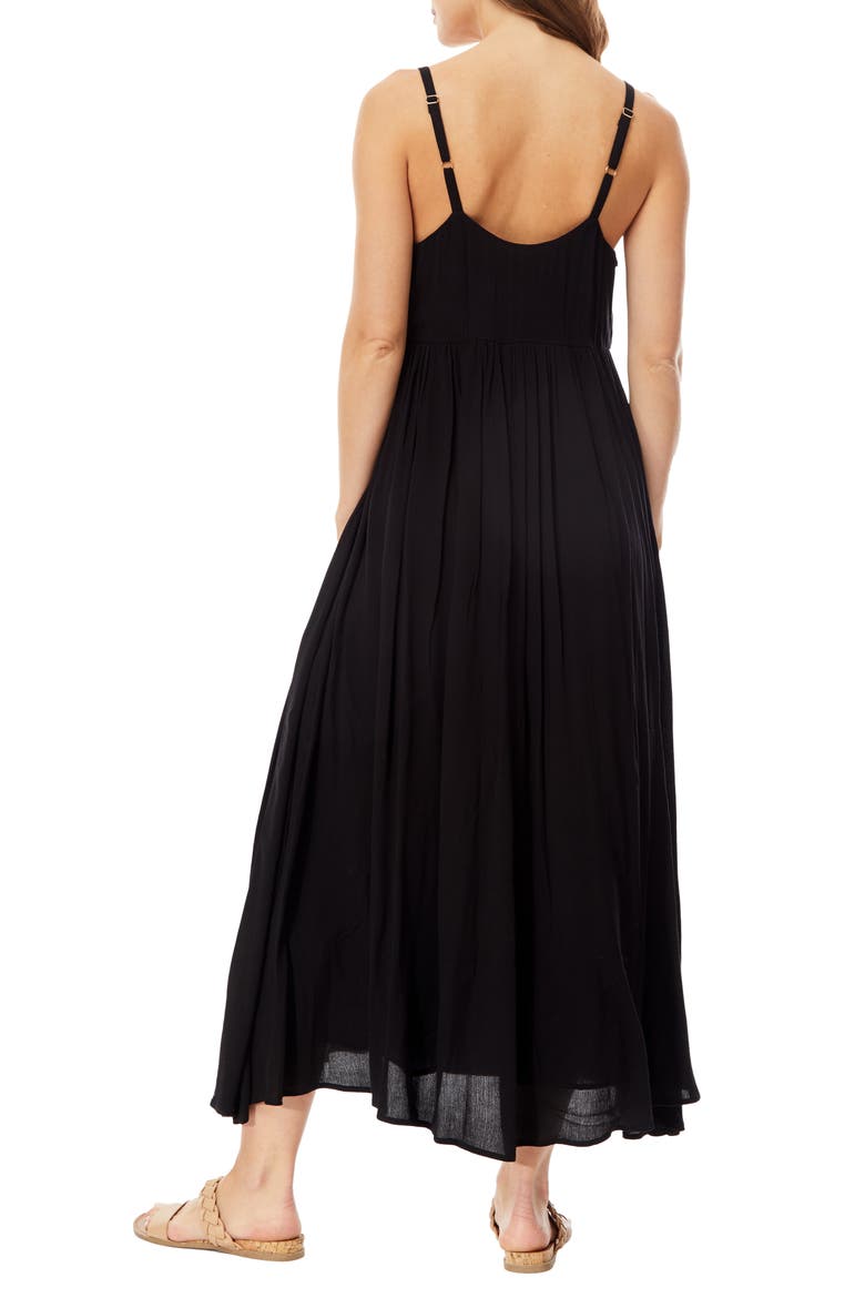 Sasha Crinkle Maxi Dress, Alternate, color, BLACK