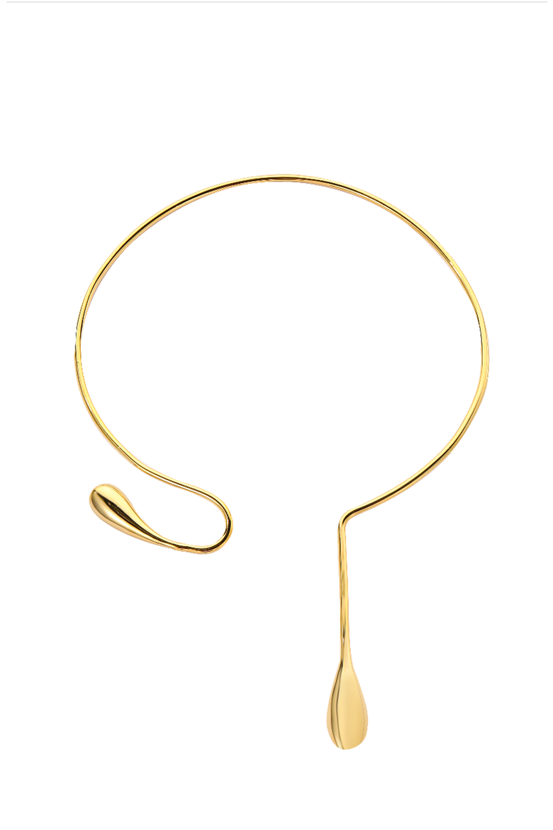 CyberVanguard Water Drop Necklace, Main, color, Gold