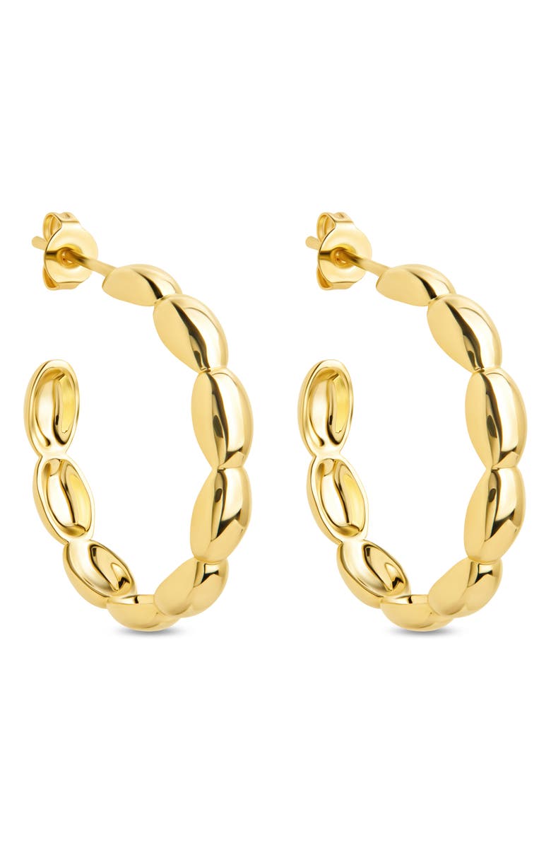 Sterling Forever Margot Bubble Textured Hoop Earrings, Main, color, 