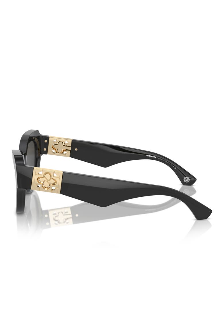 52mm Irregular Sunglasses, Alternate, color, BLACK/ DARK GREY