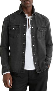 Reiss Finley Denim Snap-Up Shirt