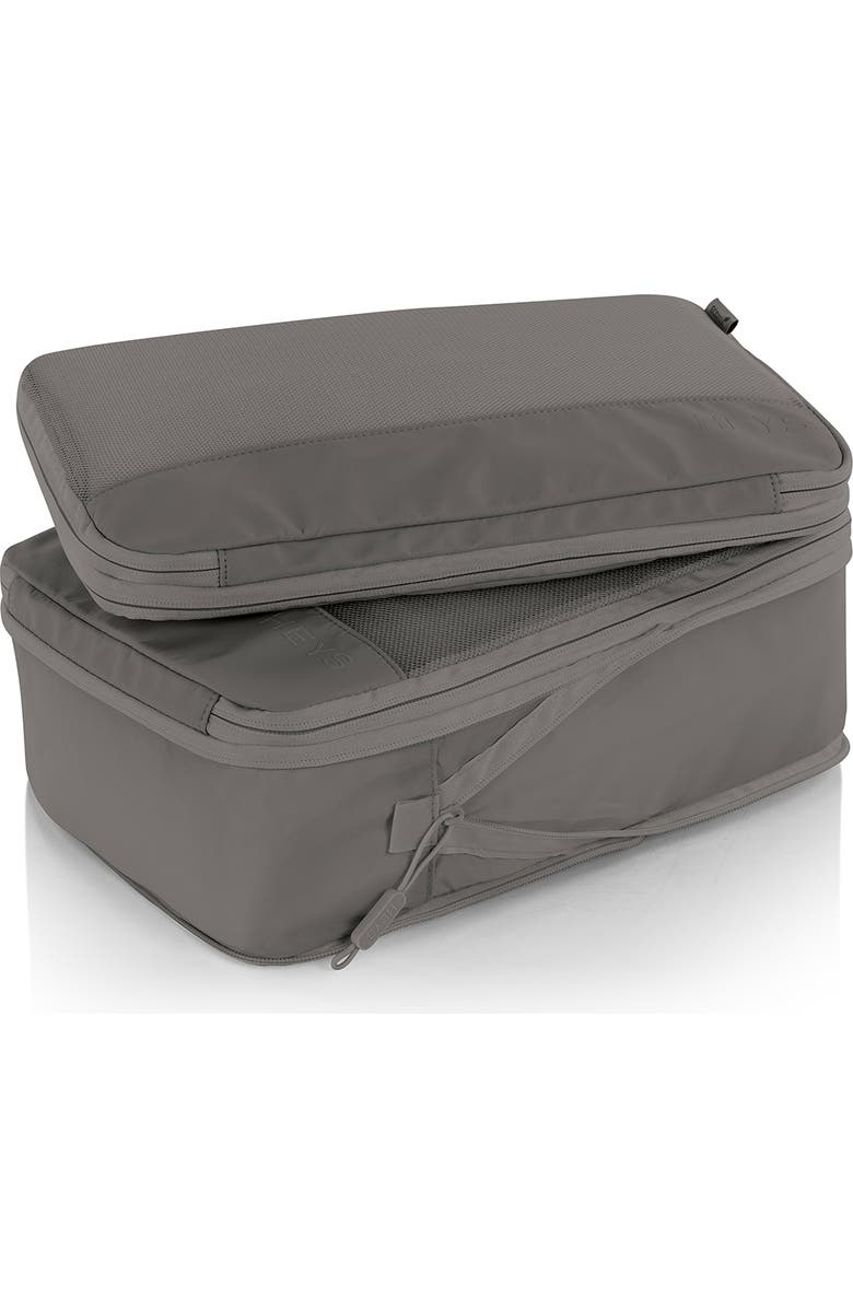 Heys EcoTex<sup>®</sup> Compression Packing Cube 4 Piece Set, Alternate, color, Grey Stone