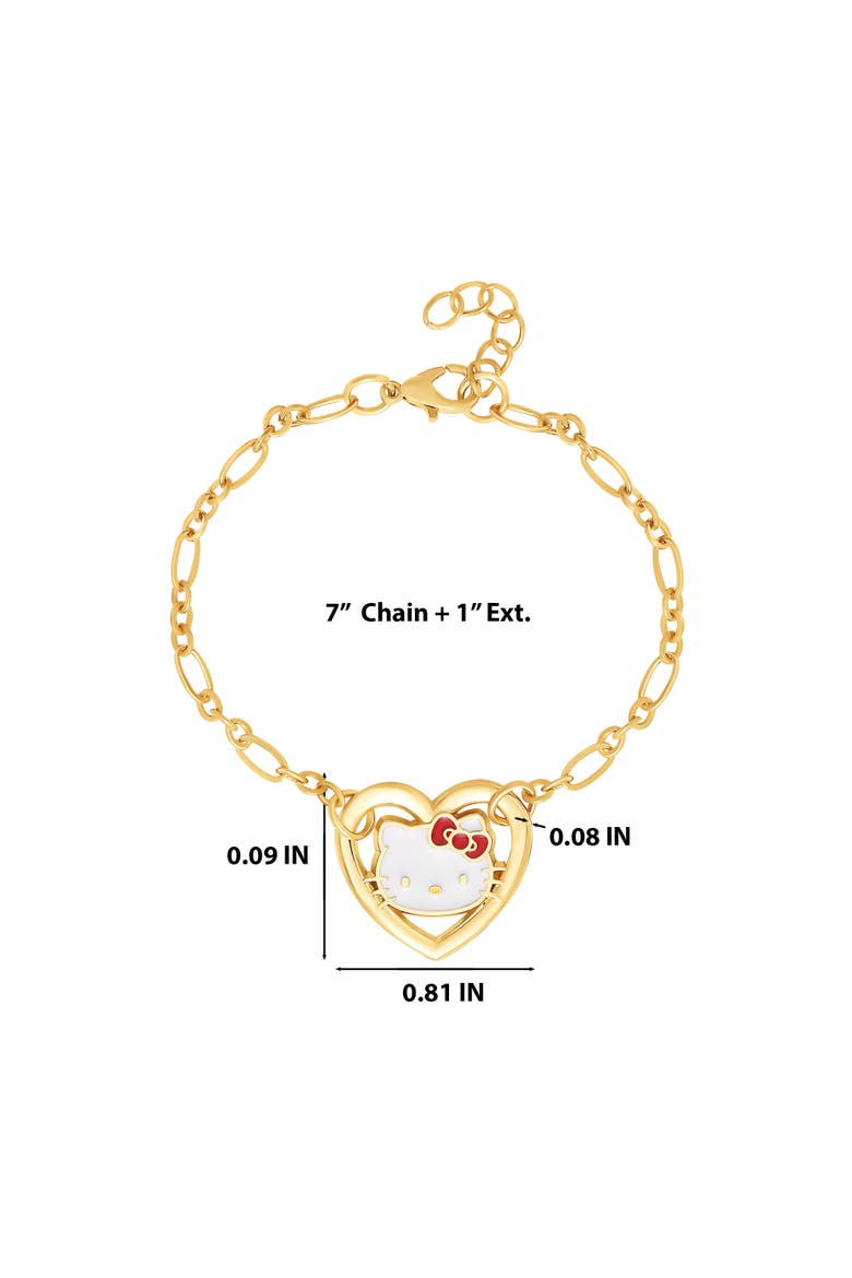 Heart Link Bracelet in Gold-Tone, Alternate, color, Gold
