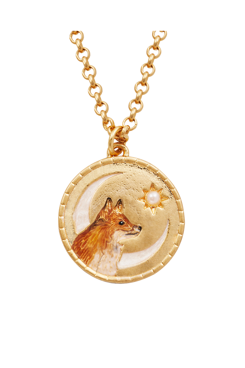 Fox Spirit Guide Necklace, Alternate, color, Gold