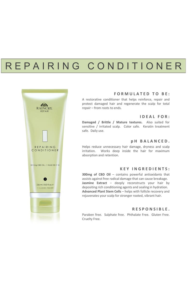 Raincry Repairing Conditioner with CBD, Alternate, color,