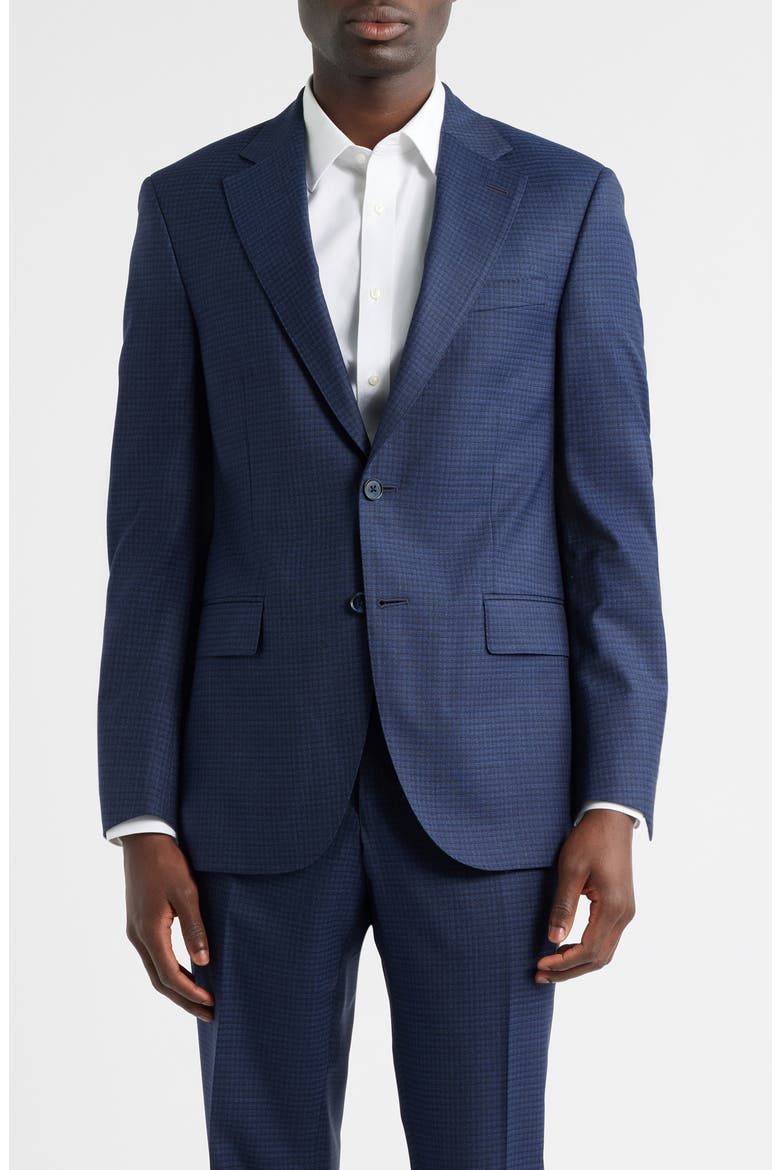 Flynn Classic Fit Navy Micrcheck Wool Suit, Alternate, color, BLUE