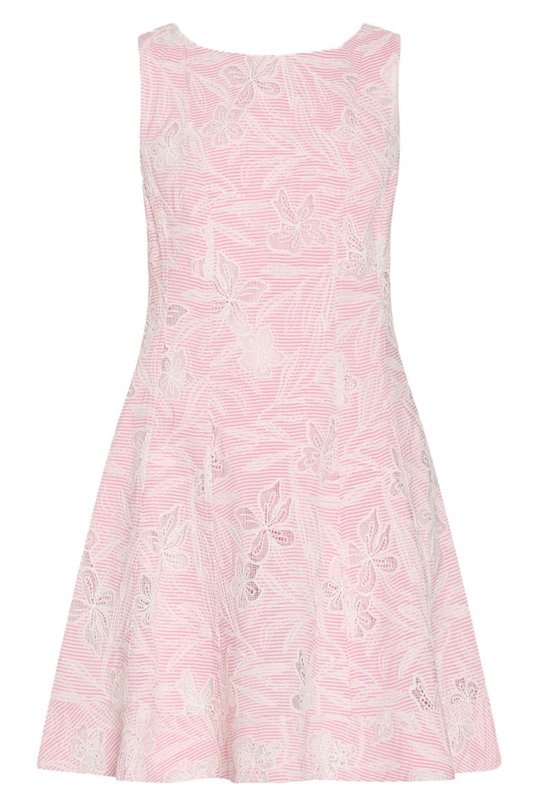 Poppy Embroidered Fit & Flare Minidress, Alternate, color, PINK/ WHITE