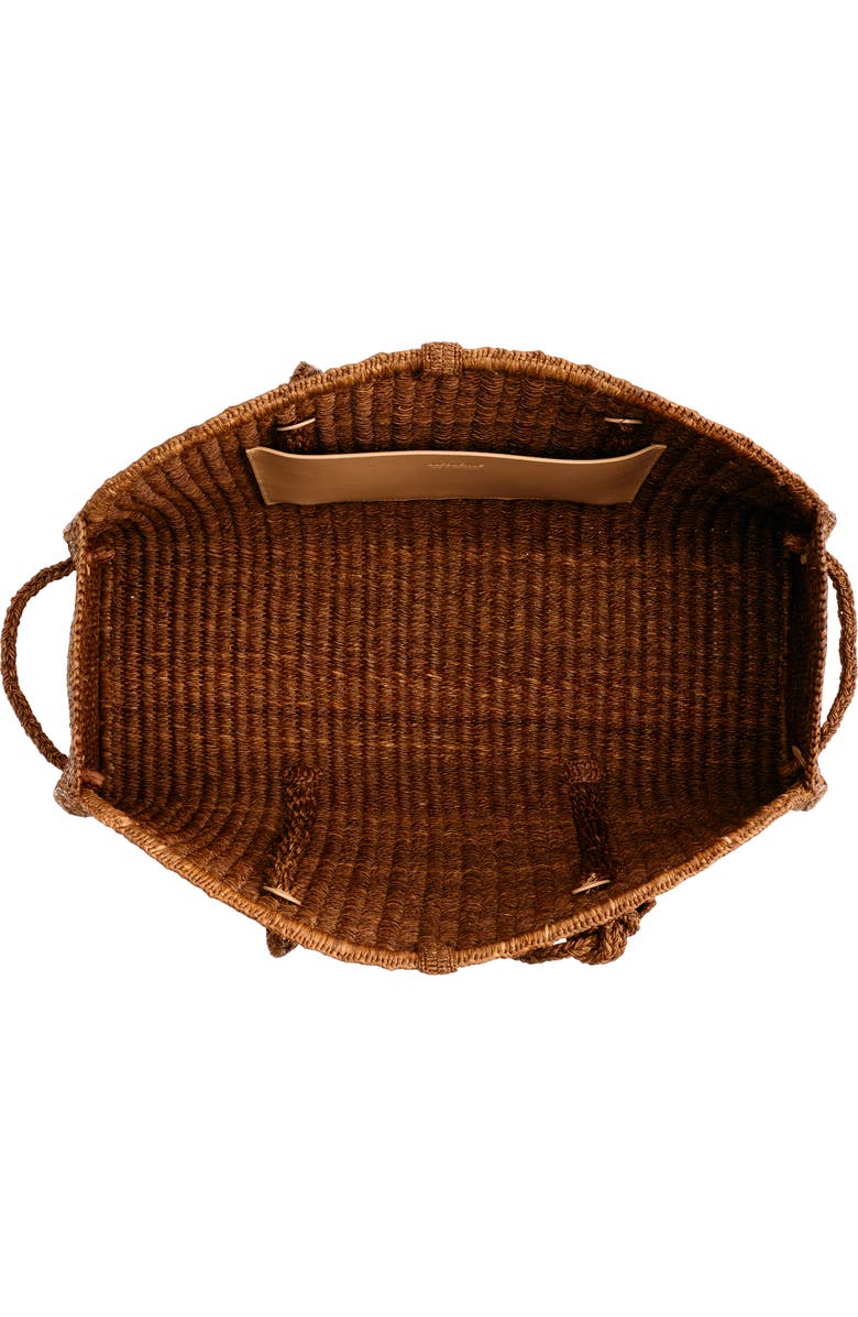 Jacquemus Le Grand Turismo Raffia Bowling Bag, Alternate, color, Camel