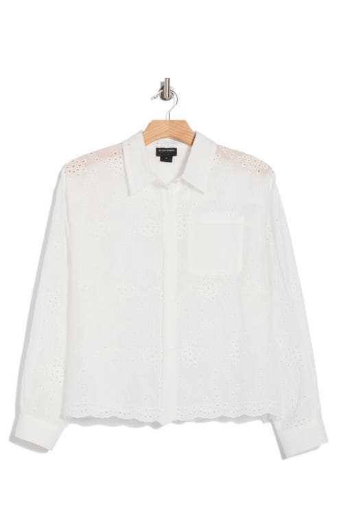 FORGOTTEN GRACE FORGOTTEN GRACE EMBROIDERED EYELET LONG SLEEVE BUTTON-UP SHIRT 