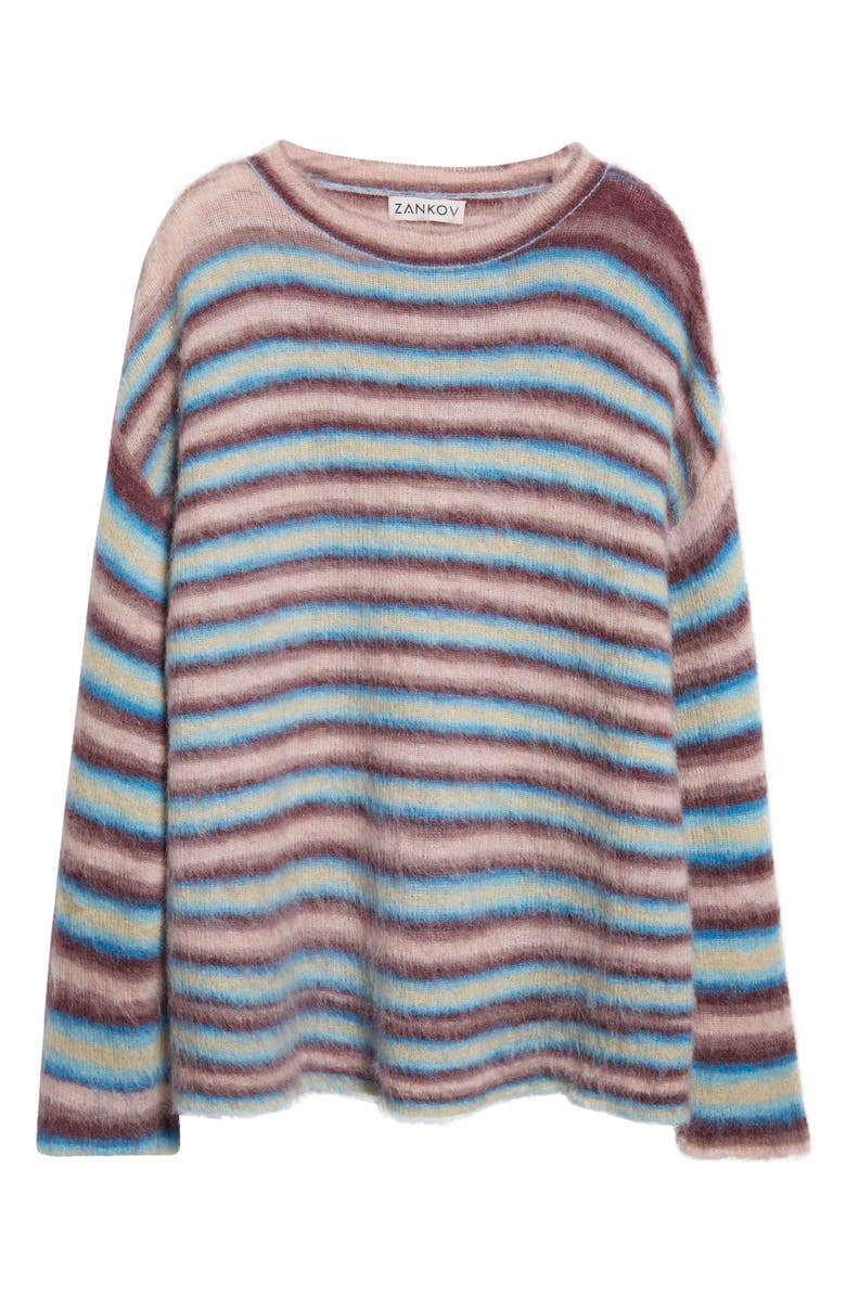 ZANKOV Lewis Stripe Mohair & Alpaca Blend Sweater, Alternate, color, Quartz Multi