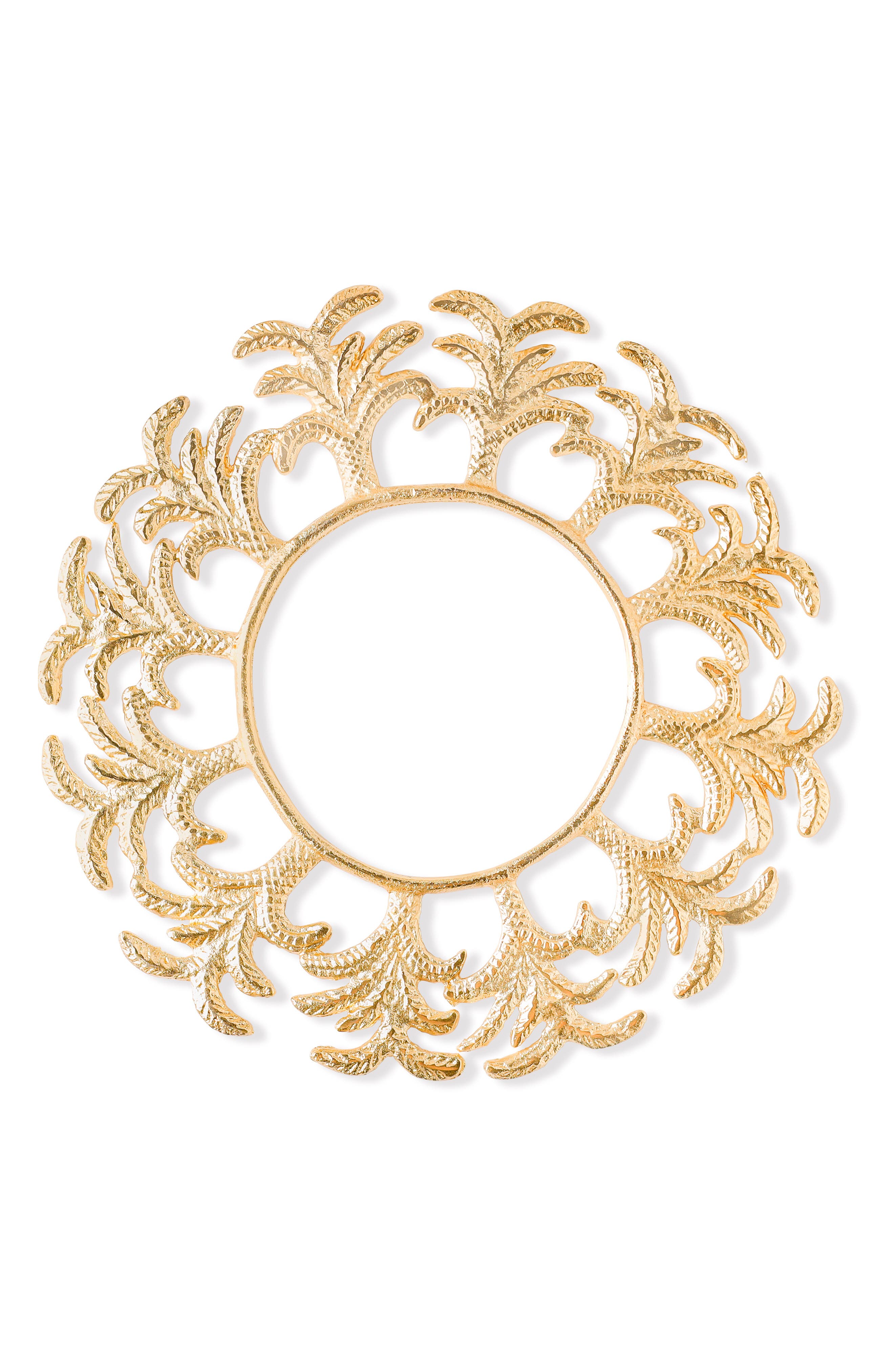 Gilded Palm Leaf Aluminum Charger
