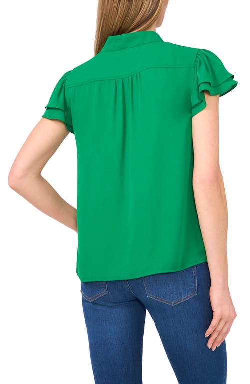 CECE CECE FLUTTER SLEEVE GEORGETTE TOP 