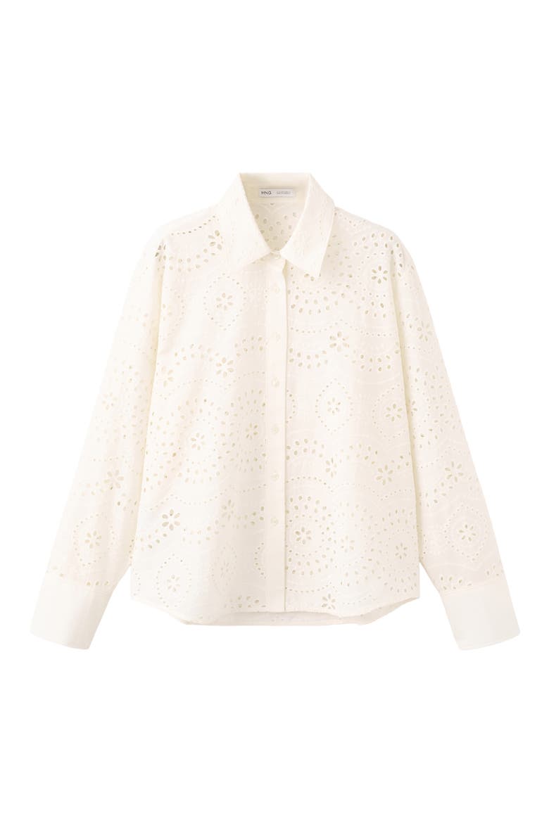 Eyelet Cotton Shirt, Alternate, color, ECRU