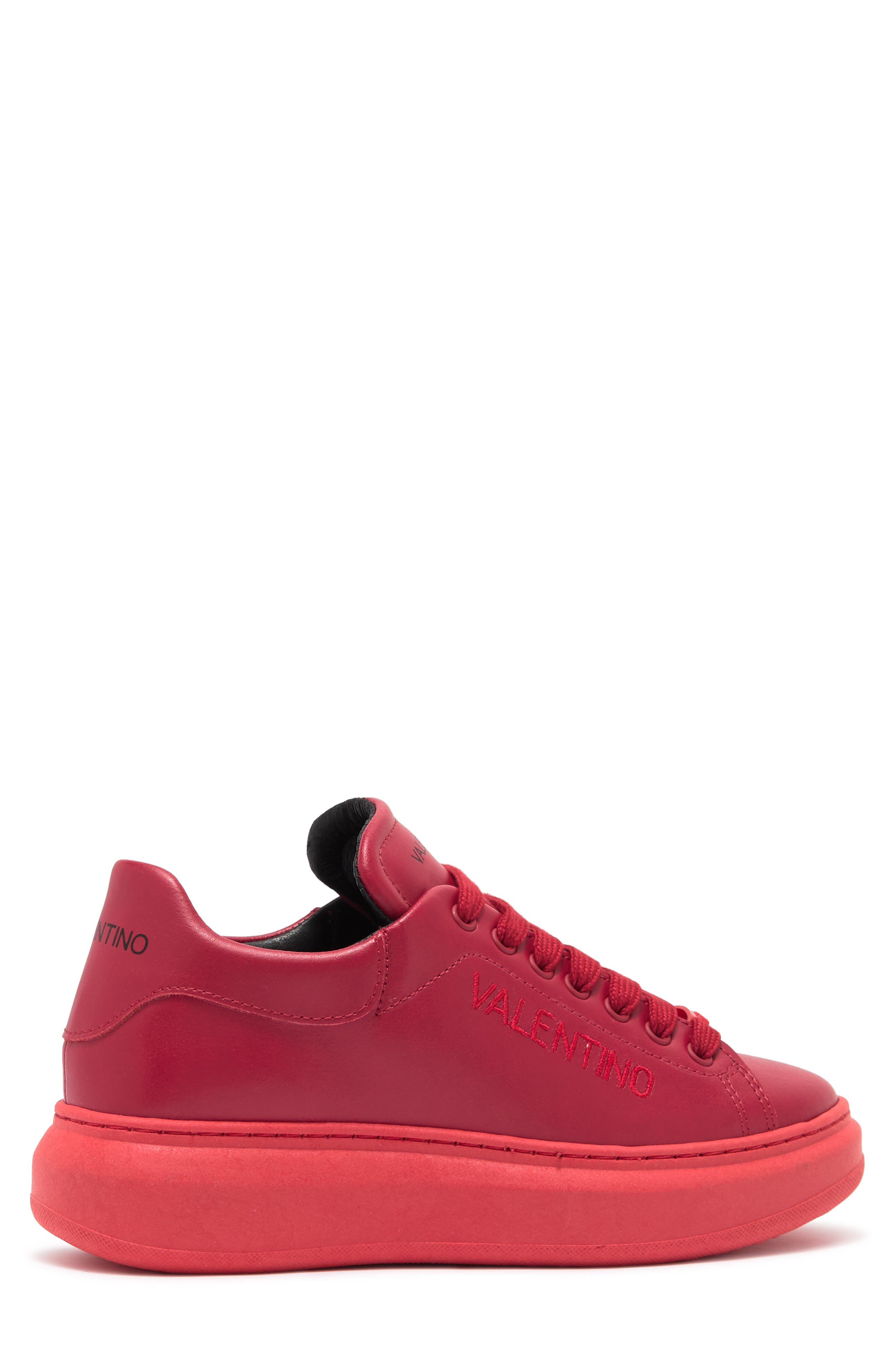 Fresia Leather Fashion Sneaker, Alternate, color, RED