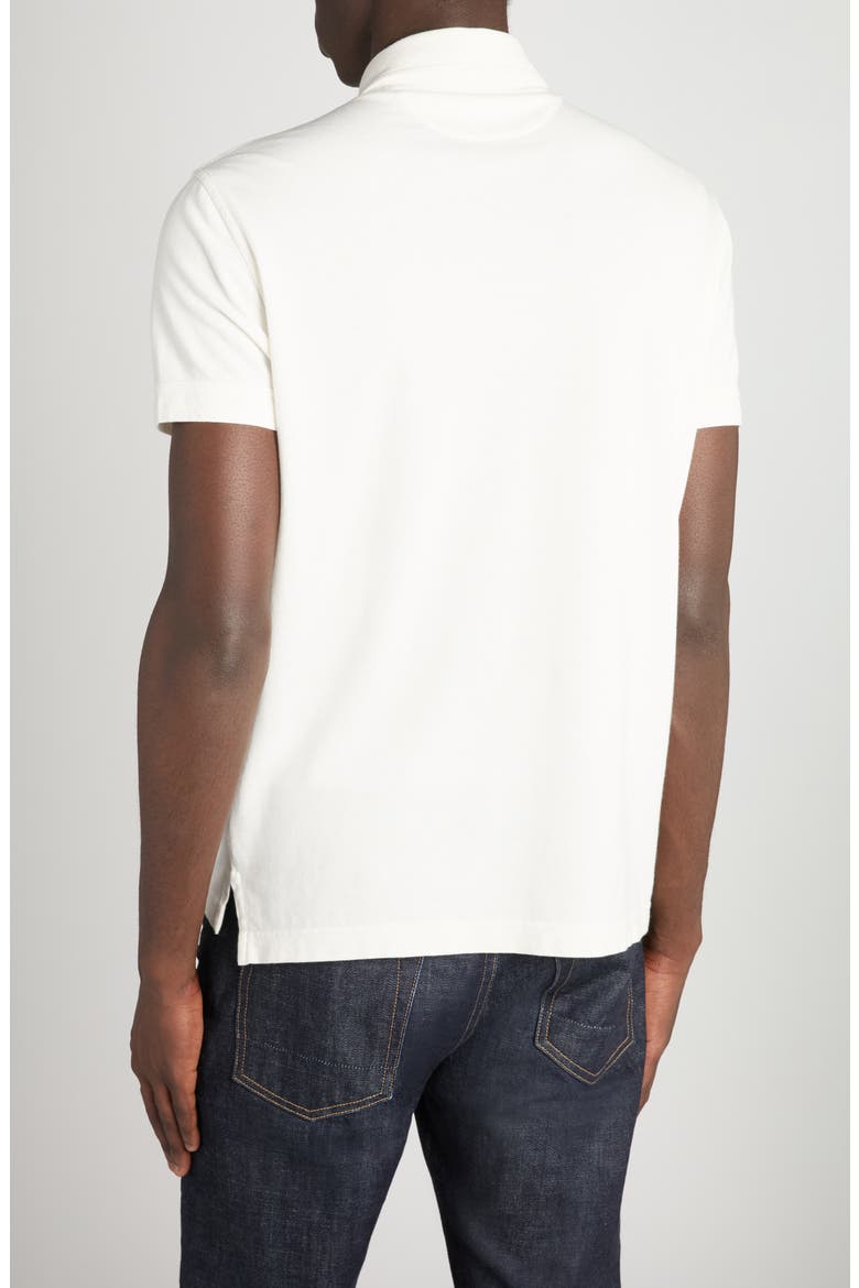 Lyocell & Cotton Piqué Polo, Alternate, color, WHITE