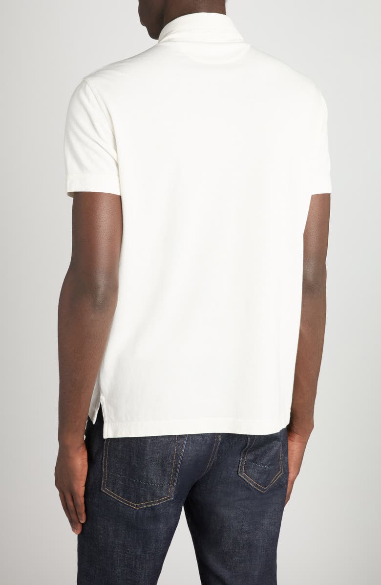 TOM FORD Lyocell & Cotton Piqué Polo, Alternate, color, White