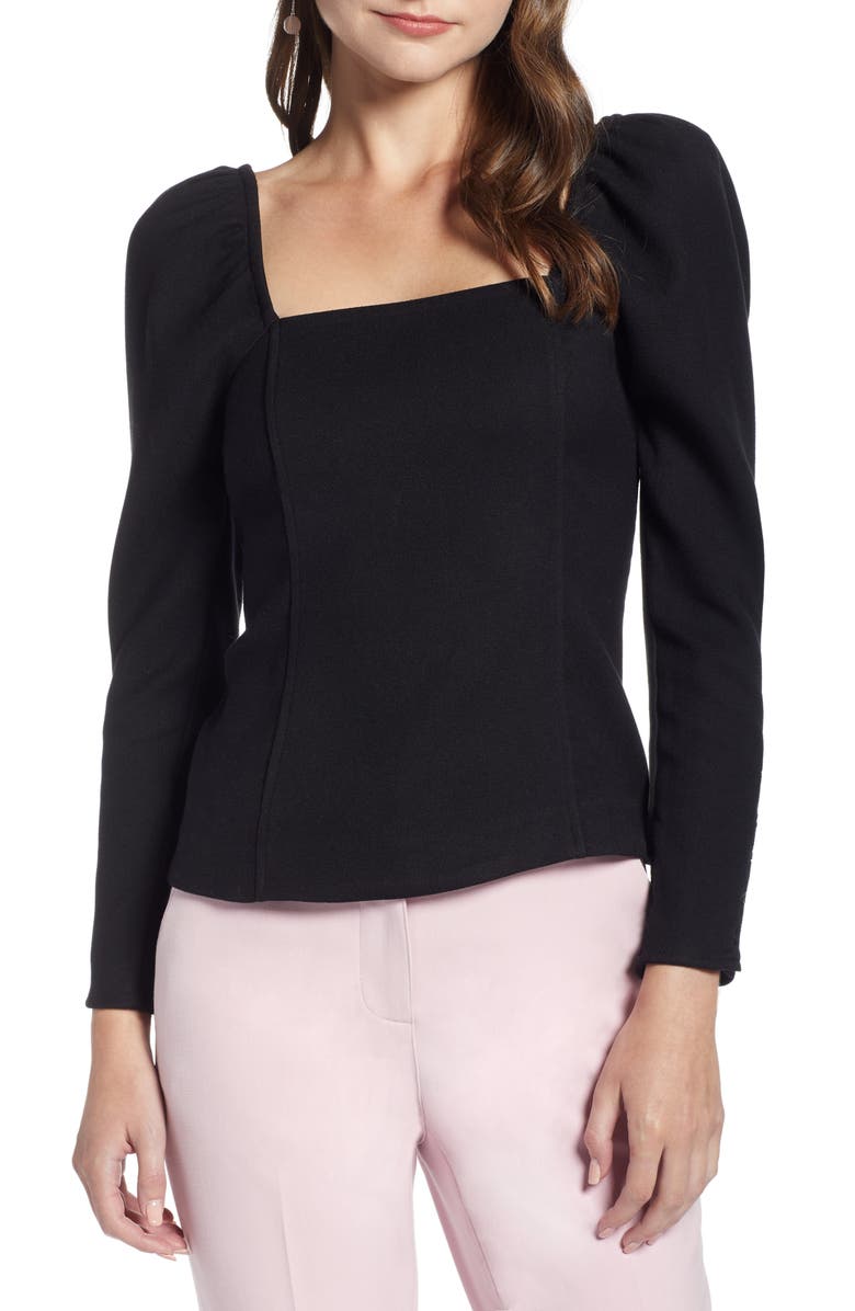 Something Navy Fitted Square Neck Top, Main, color, 