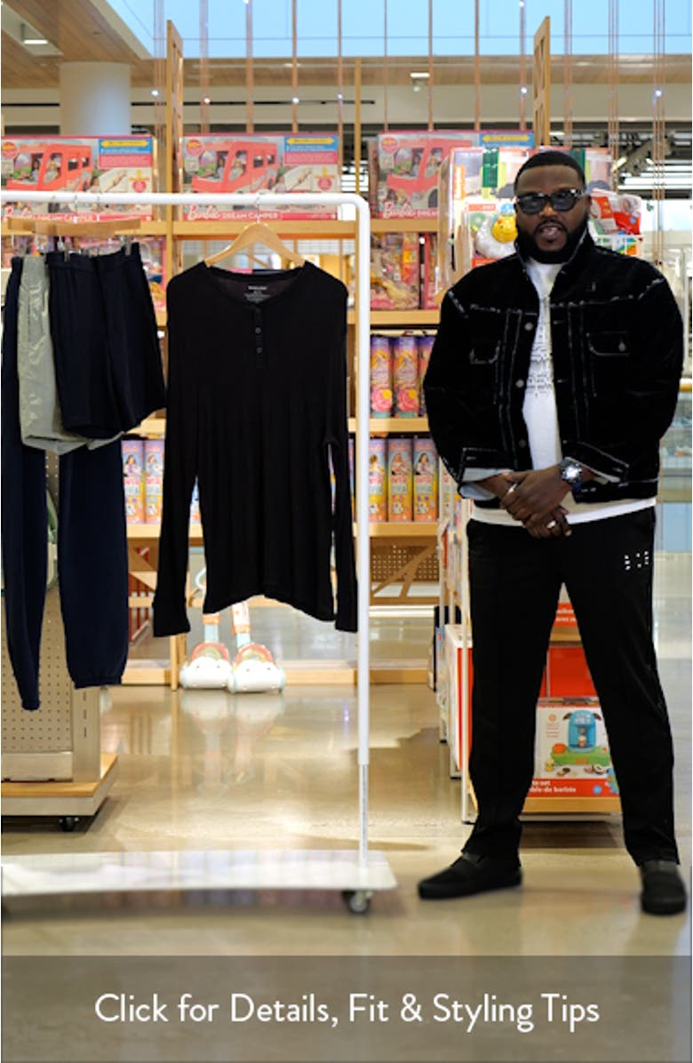 Long Sleeve Henley Lounge Shirt, sales video thumbnail