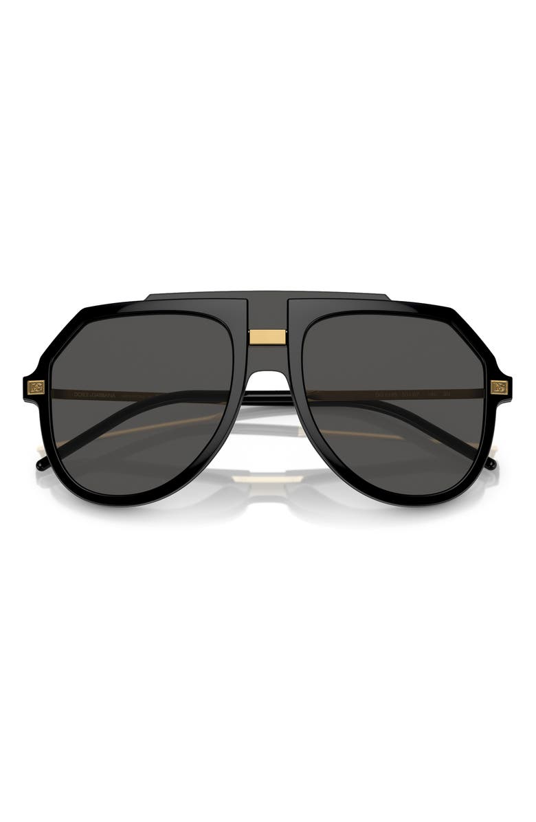 Dolce&Gabbana 50mm Pilot Sunglasses, Alternate, color, Black