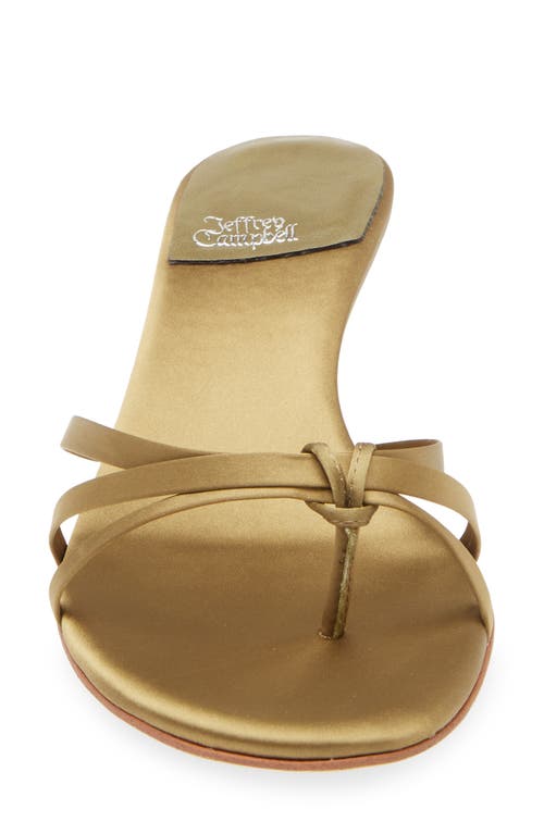 Jeffrey Campbell Doretta Kitten Heel Flip Flop In Olive Satin