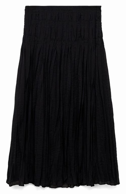 Mango Pleated Midi Skirt In Black