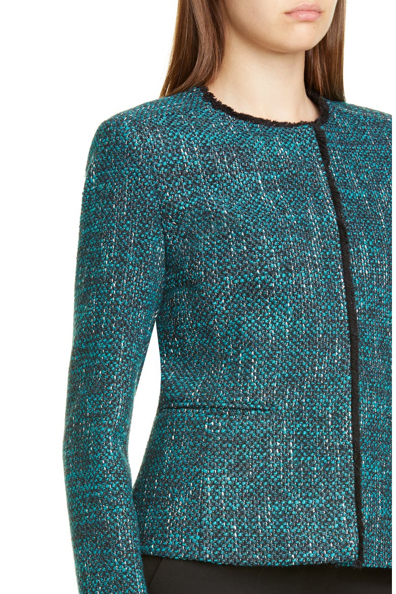 Judy Tweed Jacket, Alternate, color, BLUE/ TEAL