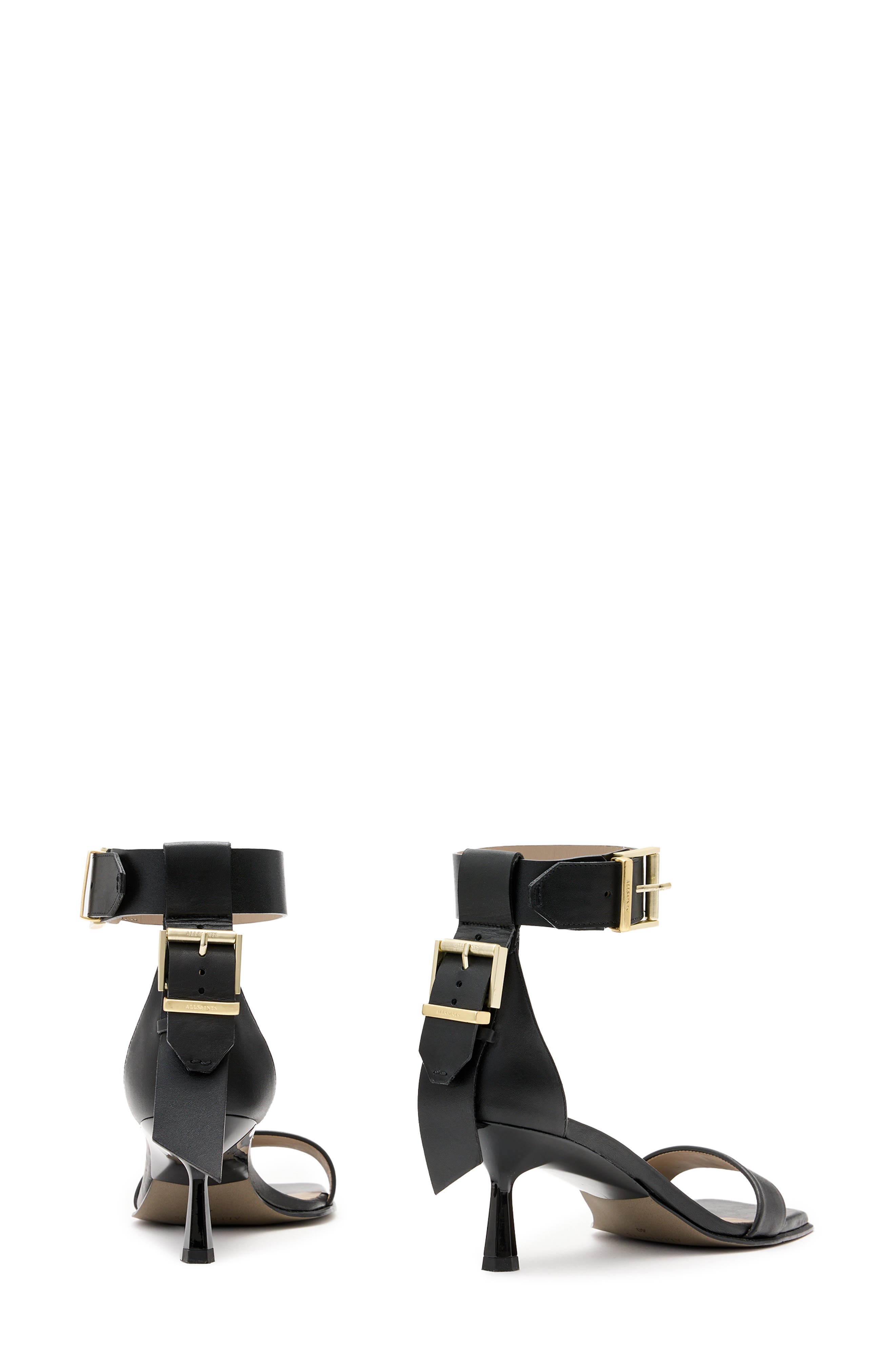 AllSaints Noir Ankle Strap Sandal, Alternate, color, Black