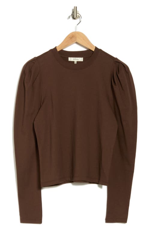 Frame The Femme Puff Sleeve Top In Brown