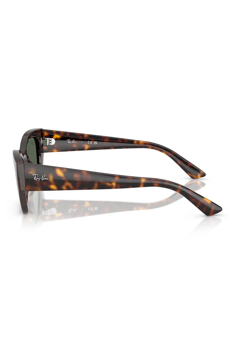 Zena 52mm Geometric Sunglasses, Alternate, color, HAVANA / DARK GREEN