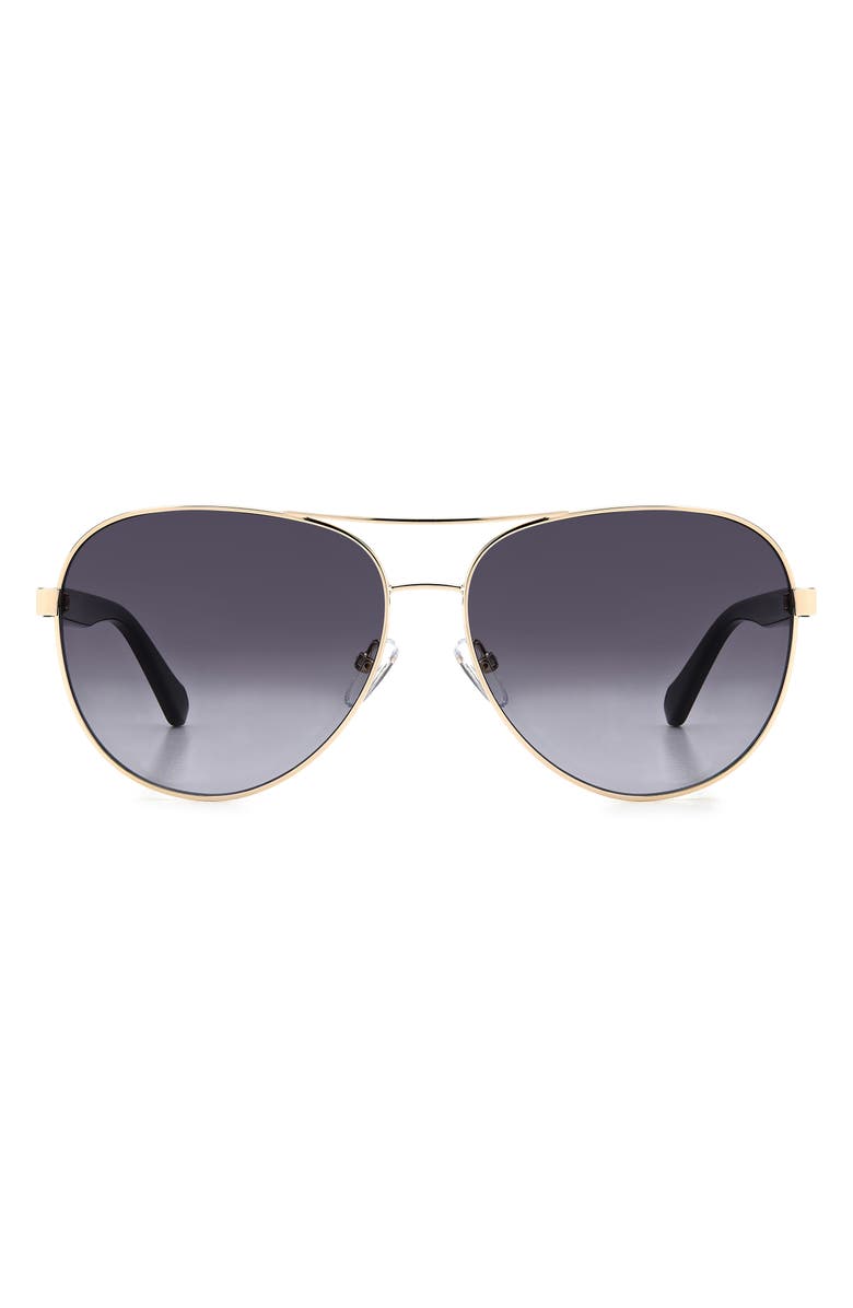 Fossil 60mm Aviator Sunglasses, Main, color, Light Gold