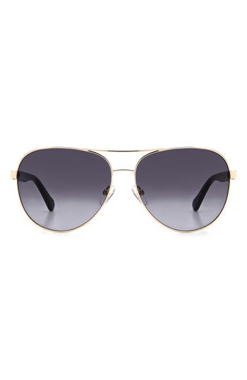 Fossil 60mm Aviator Sunglasses In Gold