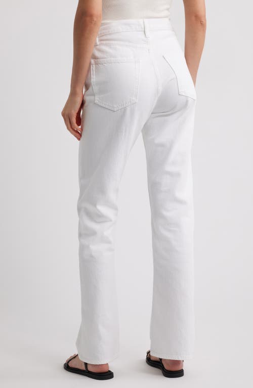 Shop Frame The Vertical High Waist Relaxed Straight Leg Jeans In White