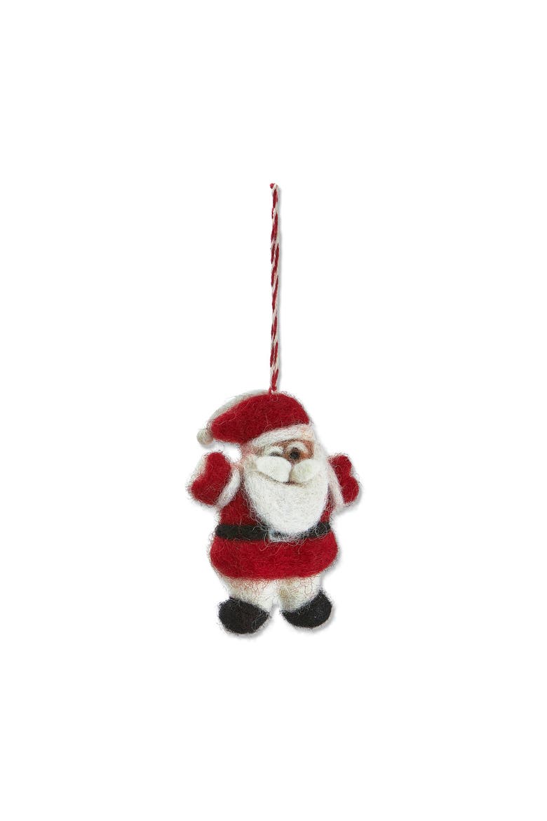 Red Wool Santa Ornament for Christmas Tree Holiday Decor, Main, color, Red