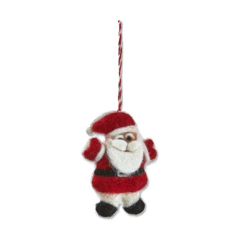 Red Wool Santa Ornament for Christmas Tree Holiday Decor