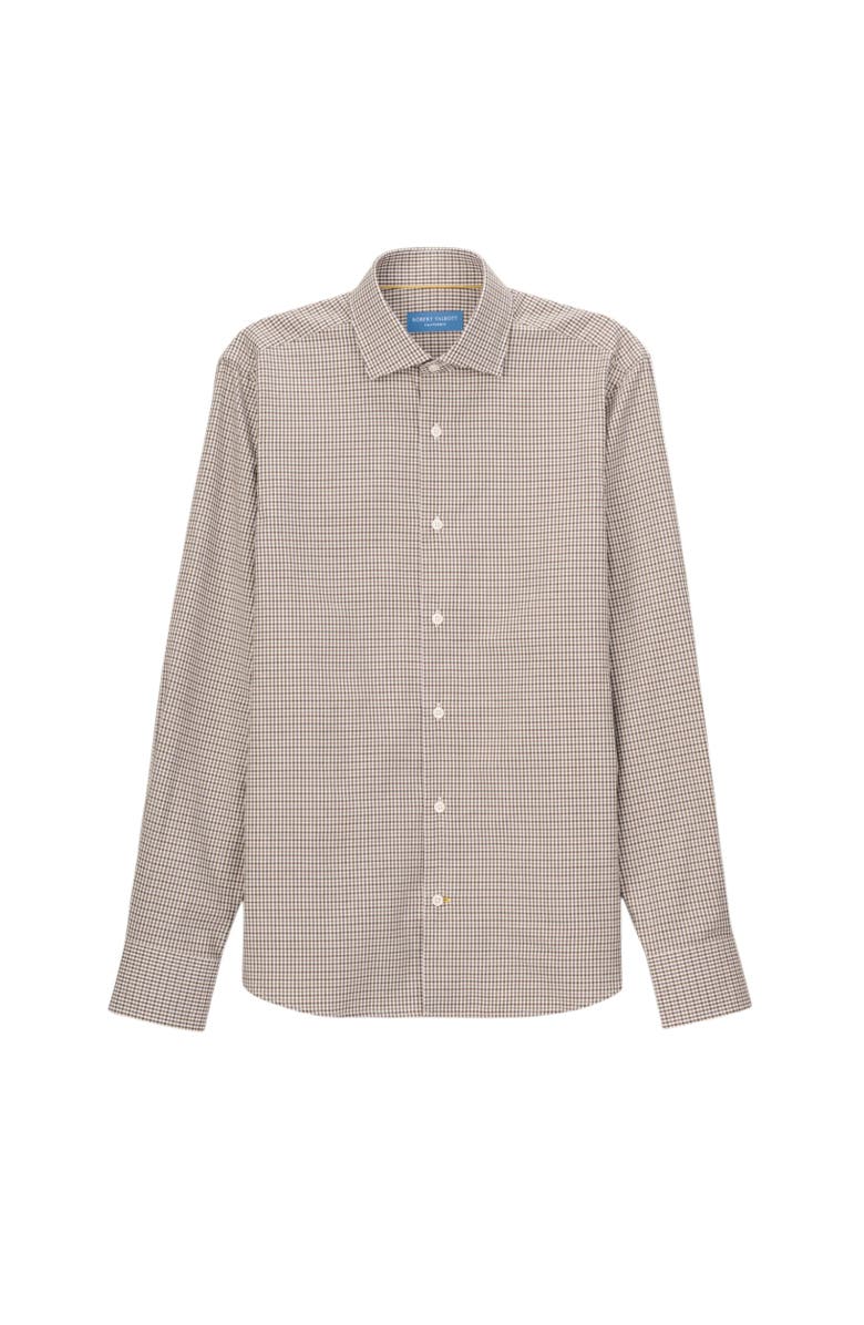 Robert Talbott Reynolds Ultra Light Weight Brushed Check Shirt, Main, color, Brown Multi